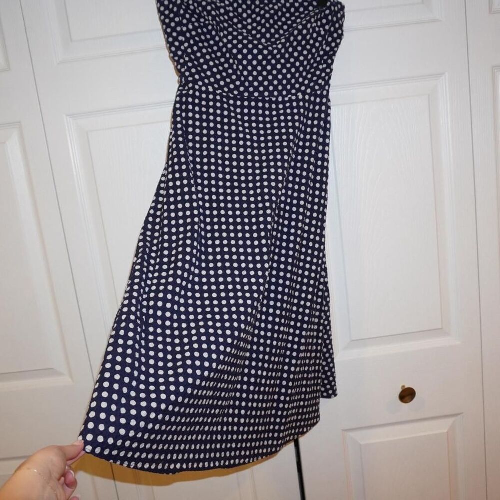 Jcrew Women's Navy and Blue Dress - Picture 4 of 6